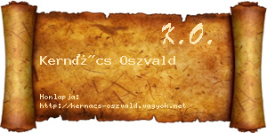 Kernács Oszvald névjegykártya